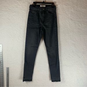 Topshop Moto Women's Size W26 Black Jamie Skinny Raw Hem Jeans NWOT 5482